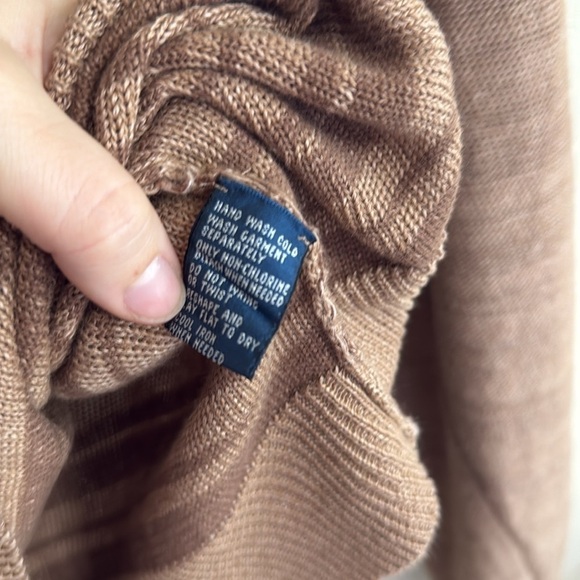 Vintage Polo Ralph Lauren Brown Linen Blend Nordic Stripe Crewneck Sweater - Picture 5 of 7